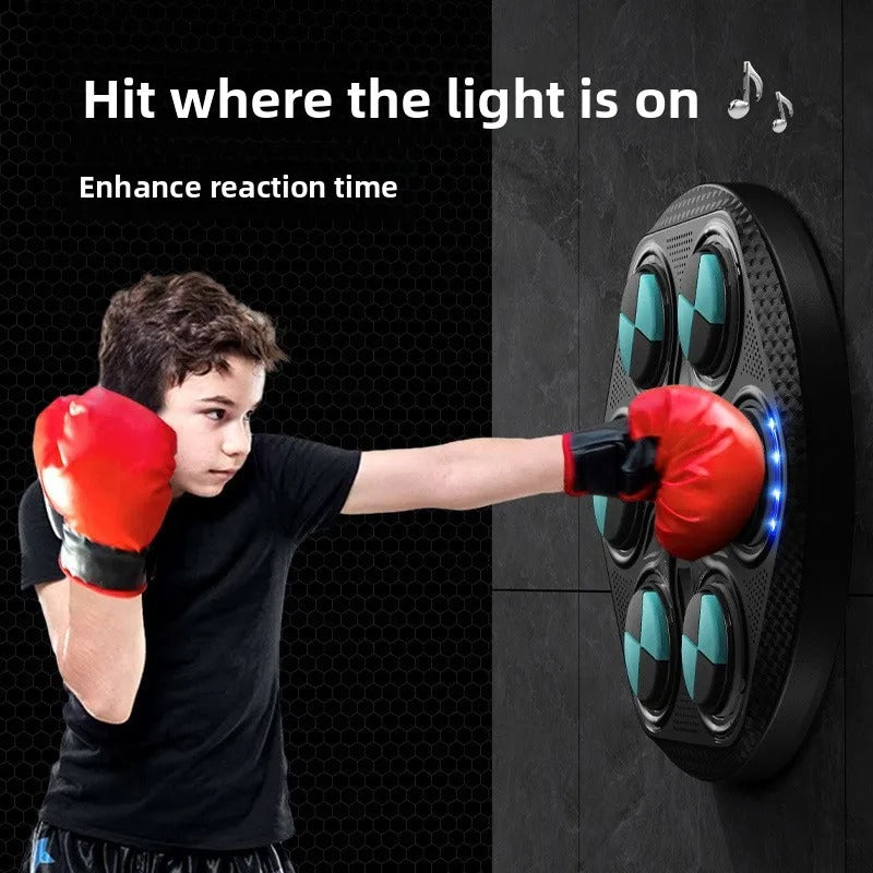 Wall-Mounted Smart Boxing Machine with Music & LED Lights – Interactive Punching Trainer for Adults & Kids, Home Fitness Boxing Target