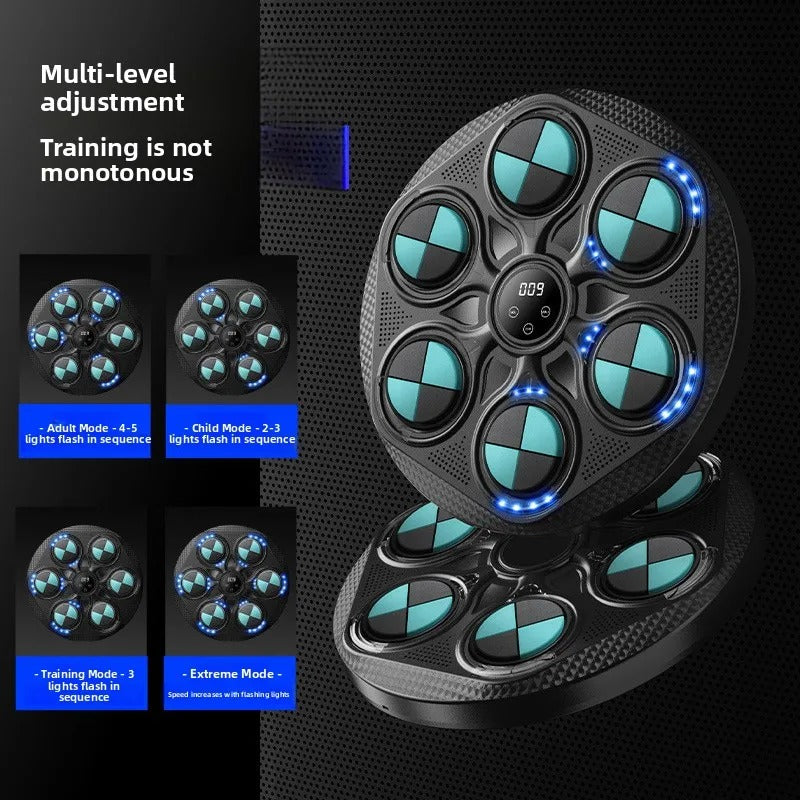 Wall-Mounted Smart Boxing Machine with Music & LED Lights – Interactive Punching Trainer for Adults & Kids, Home Fitness Boxing Target