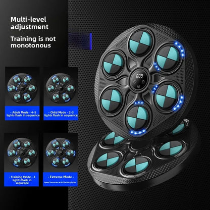 Wall-Mounted Smart Boxing Machine with Music & LED Lights – Interactive Punching Trainer for Adults & Kids, Home Fitness Boxing Target