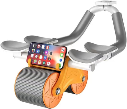 3rd Generation Ab Roller with Elbow Support – Automatic Rebound Abdominal Wheel with Exercise Counter, Knee Pad & Phone Holder