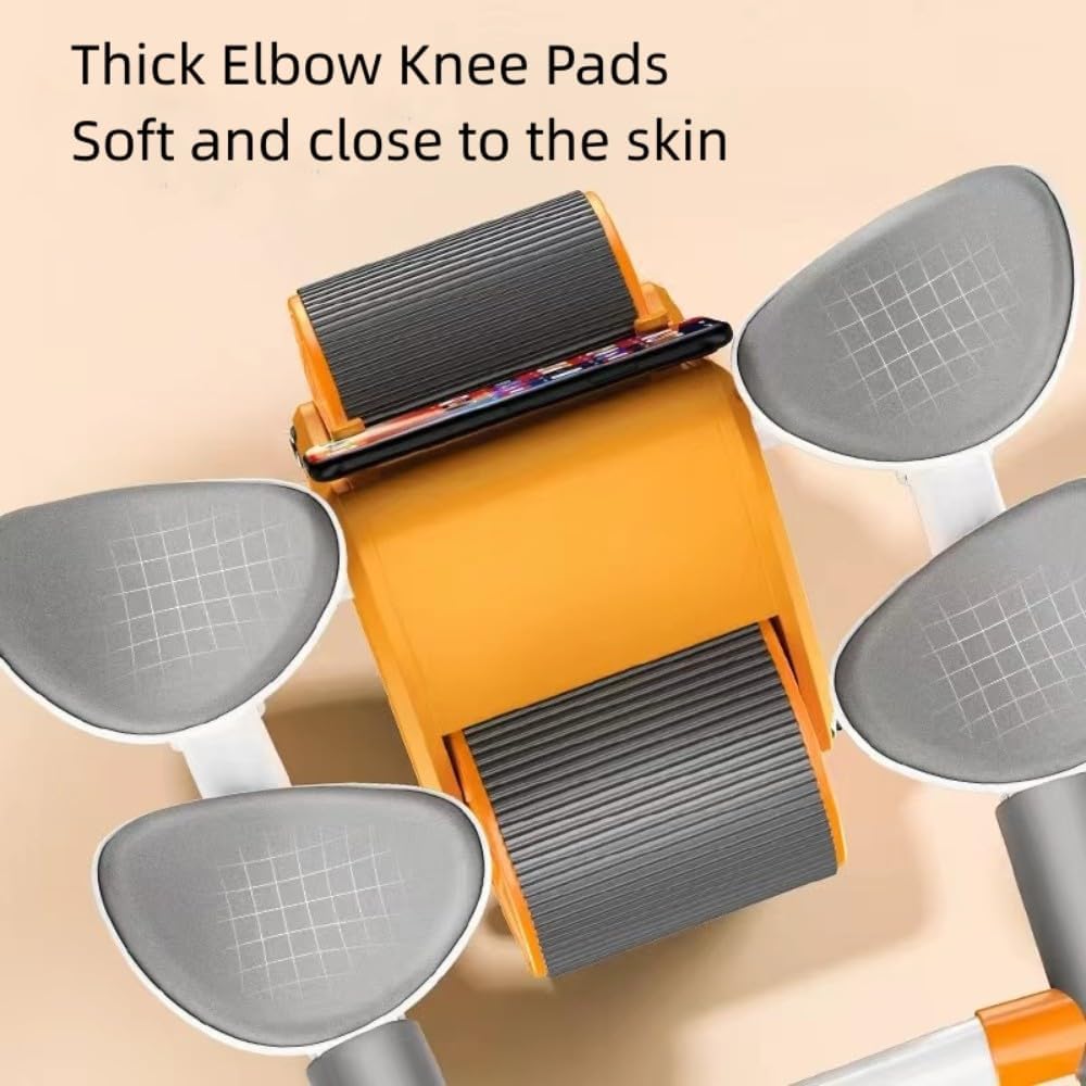 3rd Generation Ab Roller with Elbow Support – Automatic Rebound Abdominal Wheel with Exercise Counter, Knee Pad & Phone Holder