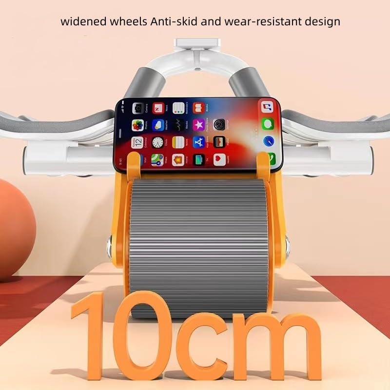 3rd Generation Ab Roller with Elbow Support – Automatic Rebound Abdominal Wheel with Exercise Counter, Knee Pad & Phone Holder