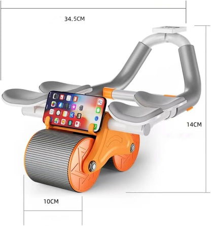 3rd Generation Ab Roller with Elbow Support – Automatic Rebound Abdominal Wheel with Exercise Counter, Knee Pad & Phone Holder