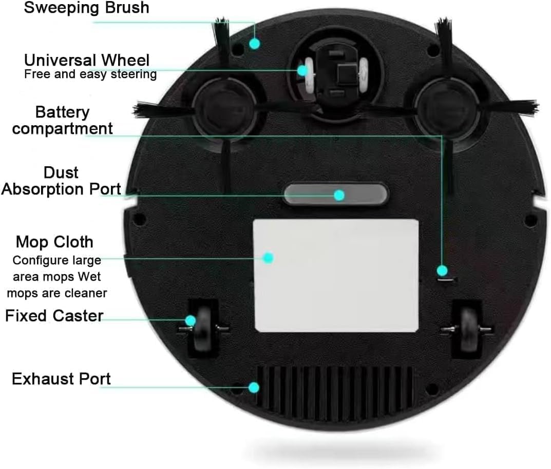 3-in-1 Automatic Robot Vacuum & Mop – Smart Floor Cleaner for Sweeping, Vacuuming & Mopping, Ideal for Pet Hair & Home Use
