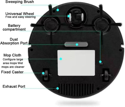 3-in-1 Automatic Robot Vacuum & Mop – Smart Floor Cleaner for Sweeping, Vacuuming & Mopping, Ideal for Pet Hair & Home Use