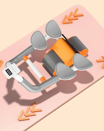 3rd Generation Ab Roller with Elbow Support – Automatic Rebound Abdominal Wheel with Exercise Counter, Knee Pad & Phone Holder